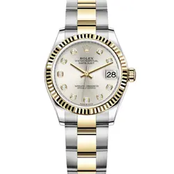 ROLEX DATEJUST 31, 278273, STEEL & GOLD, SILVER DIAMOND DIAL, OYSTER BRACELET