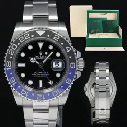 2015 MINT ROLEX GMT MASTER II 116710 BLNR STEEL CERAMIC BATMAN BLUE WATCH BOX