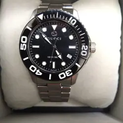 GUCCI DIVE WATCH RARE UNISEX SPORT ROLEX STYLE BLACK DIAL NEW