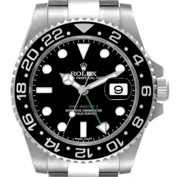 ROLEX GMT MASTER II GREEN HAND STEEL AUTOMATIC MENS WATCH 116710 BOX CARD