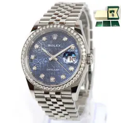 2022 ROLEX DATEJUST 126284RBR 36MM BLUE DIAMOND DIAL JUBILEE BOX PAPERS