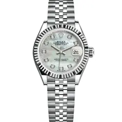 ROLEX LADY-DATEJUST 28, 279174, STEEL & WHITE GOLD, MOTHER OF PEARL DIAMOND, ...
