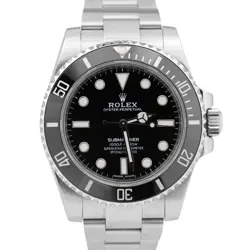 PAPERS ROLEX SUBMARINER NO-DATE STEEL 40MM BLACK CERAMIC STEEL WATCH 114060 BOX