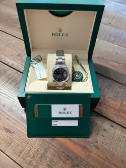 ROLEX DATE 115200 BLUE DIAL OYSTER BRACELET, FULL SET, MINT CONDITION