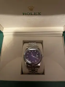 ROLEX DATEJUST 41MM FLUTED BEZEL BLUE DIAMOND DIAL JUBILEE WATCH 126334