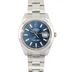 ROLEX 116300 DATEJUST II BLUE SUNBURST DIAL 41MM 2014 BOX & PAPERS