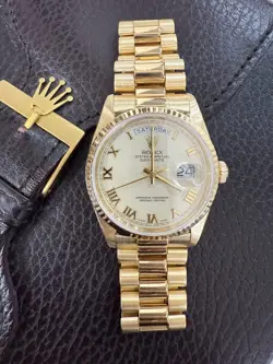 ROLEX PRESIDENT DAY-DATE WATCH REF 18238 18K YELLOW GOLD WARRANTY ORIGINAL BOX