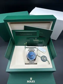 2025 ROLEX DATEJUST 41 126300 BLUE ROMAN DIAL STAINLESS STEEL  COMPLETE UNWORN