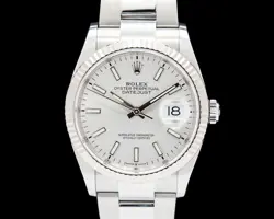 ROLEX 126234 DATEJUST 36 SILVER STICK DIAL SS