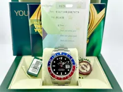 ROLEX GMT MASTER II PEPSI 16710 40MM RED AND BLUE BEZEL STEEL BOX PAPERS 2006