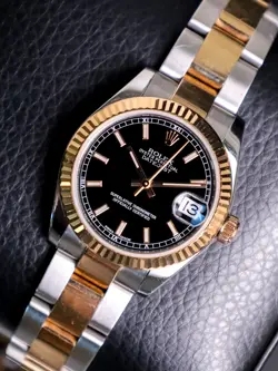 ROLEX DATEJUST 31 178271 TWO TONE ROSE GOLD FULL SET BOX AND PAPERS BLACK DIAL