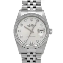 ROLEX DATEJUST 16234G SILVER/DIAMOND WATCH 681041