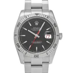 ROLEX DATEJUST TURN-O-GRAPH 116264 BLACK WATCH 676973