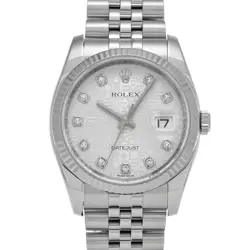 ROLEX DATEJUST 116234G SILVER COMPUTER/DIAMOND WATCH 681102