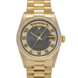 ROLEX DAY-DATE 18238MA GRAY/DIAMOND WATCH 680727