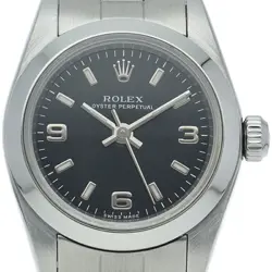 Rolex Oyster Perpetual Ladies Watch Oyster Perpetual 76080(Y) SS Black Size 24mm