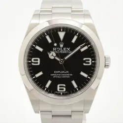 ROLEX EXPLORER I 214270 SS SS AT BLACK DIAL 3 EXTRA LINKS