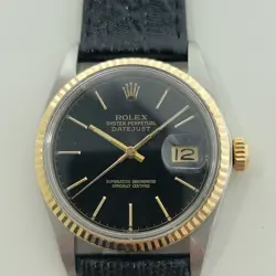 ROLEX OYSTER DATEJUST REF 16013 MENS 36MM 18K SS 1980S AUTOMATIC RA523 VINTAGE