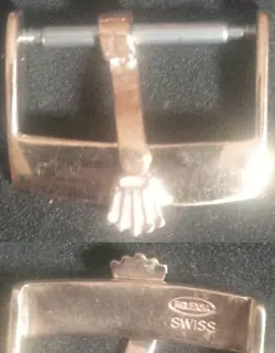 ORIGINAL VINTAGE ROLEX BUCKLE 18MM INNER ROSE GOLD PLATED MINT! L@@K! !