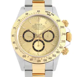 ROLEX DAYTONA 16523 CHAMPAGNE GOLD U NUMBER SECOND HAND MENS