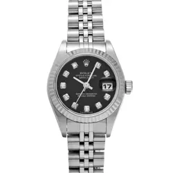 ROLEX DATEJUST 79174G BLACK/DIAMOND WATCH 681817
