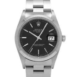 ROLEX OYSTER PERPETUAL DATE 15200 BLACK WATCH 681831
