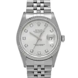 ROLEX DATEJUST 16234G SILVER/DIAMOND WATCH 682306