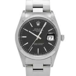 ROLEX OYSTER PERPETUAL DATE 15200 BLACK WATCH 678683