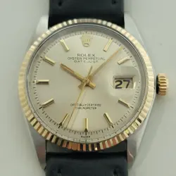 ROLEX OYSTER DATEJUST REF 1601 36MM 18K SS MENS 1970S AUTOMATIC VINTAGE RA591