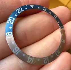 RARE VINTAGE ORIG ROLEX GMT MASTER REF. 1675 FADED FAT FONT BEZEL INSERT