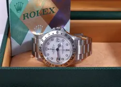 ROLEX 2004 EXPLORER II WHITE/POLAR DIAL 40MM BOX/PAPERS 16570 STEEL