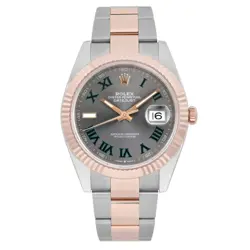 ROLEX DATEJUST 41 STEEL 18K ROSE GOLD WIMBLEDON ROMAN DIAL MEN WATCH 126331