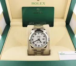 2024 ROLEX DATEJUST 126300 WHITE ROMAN DIAL SS OYSTER WITH PAPERS 41MM