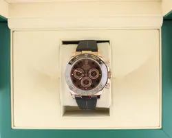 2016 ROLEX DAYTONA 116515 CHOCOLATE ARABIC DIAL 18KT RG BLACK RUBBERB STRAP 40MM