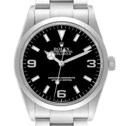 ROLEX EXPLORER I 36MM BLACK DIAL STEEL AUTOMATIC MENS WATCH 114270