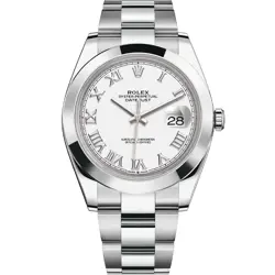 ROLEX DATEJUST 41, 126300, STEEL, WHITE ROMAN, OYSTER BRACELET