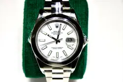 ROLEX DATEJUST  SILVER OYSTER BRACELET SILVER BEZEL 41MM BOX & PAPERS 2017YR