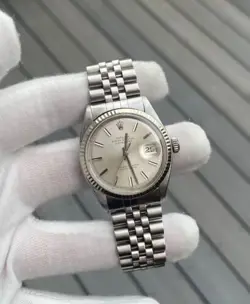 VINTAGE ROLEX DATEJUST REF 1601 STAINLESS STEEL SILVER DIAL 36MM WATCH