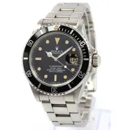 1985 ROLEX SUBMARINER DATE 168000 40MM BLACK PATINA DIAL PAPERS