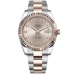 ROLEX DATEJUST 41, 126331, STEEL & ROSE GOLD, SUNDUST DIAMOND DIAL, OYSTER BR...