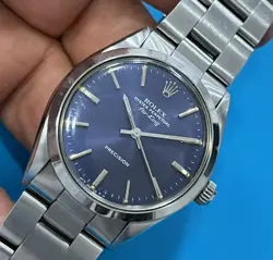 ROLEX  AIR-KING 1005  BLUE DIAL STEEL WATCH UNISEX