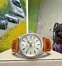 MENS ROLEX OYSTER PERPETUAL DATEJUST STAINLESS STEEL SILVER DIAL 36MM WATCH 1601