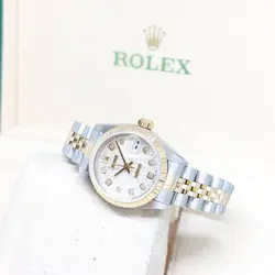 ROLEX 26MM 18K HALF YELLOW GOLD SILVER JUBILEE DIAMONDS DATEJUST REF: 69173 (T)