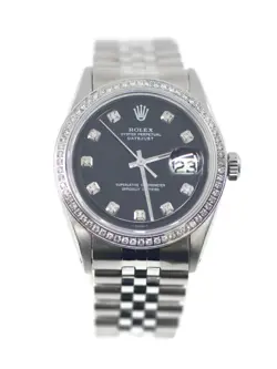 ROLEX DATEJUST DIAMOND STAINLESS STEEL WATCH 1603