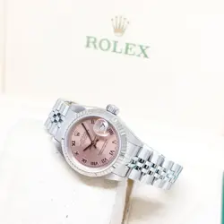 ROLEX 26MM SALMON PINK ROMAN DATEJUST REF:79174 (A SERIES)