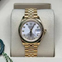 ROLEX LADY-DATEJUST SILVER DIAMOND YELLOW GOLD FLUTED BEZEL JUBILEE BRACELET