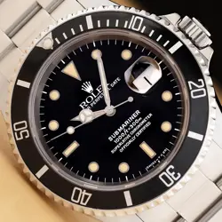 ROLEX MENS SUBMARINER DATE 16610 STAINLESS STEEL BLACK OYSTER 40MM WATCH