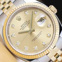 YEAR CARD ROLEX DATEJUST 116231 FACTORY DIAMOND DIAL 18K ROSE GOLD STEEL WATCH