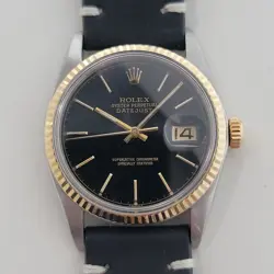 ROLEX OYSTER DATEJUST REF 16013 MENS 36MM 18K SS 1980S VINTAGE AUTOMATIC RA523B