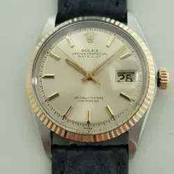 ROLEX OYSTER DATEJUST REF 1601 36MM 18K SS MENS 1970S VINTAGE AUTOMATIC RA591B